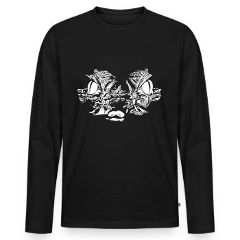 Alligator Lézards Crocodile Reptiles Tête - T-shirt manches longues Premium bio Homme - noir - Devant - Nico (187cm)
