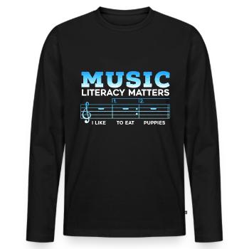 Music Teacher Music School Musician Musical - Men's Premium Organic Long Sleeve Shirt - black - Front - Nico (187cm)