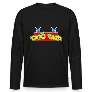 Blaulicht Einsatz Rettung Feuerwehr Tatü Tata - Männer Premium Bio Langarmshirt - Schwarz - Vorne - Nico (187cm)