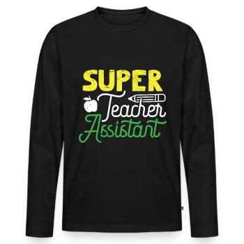 Enseignant Enseignant Enseignant école primaire Enseignant d’école - T-shirt manches longues Premium bio Homme - noir - Devant - Nico (187cm)