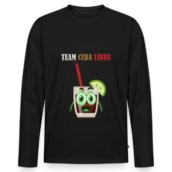 Couple drôle de Team Cuba Libre Cola Rum (1ère partie) - T-shirt manches longues Premium bio Homme - noir - Devant - Nico (187cm)