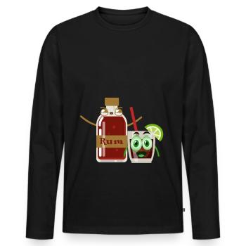 Cuba Libre Cola Rum Lustig Paar Zusammen - Männer Premium Bio Langarmshirt - Schwarz - Vorne - Nico (187cm)