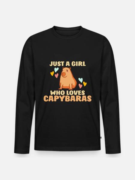 Capybara capybara capybara gnaver - Premium økologisk langærmet T-shirt til mænd - sort