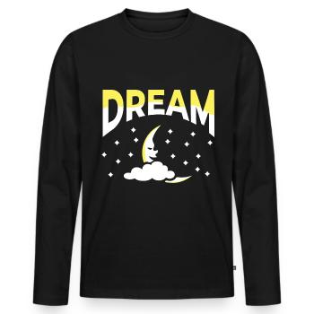 Dream Dream Life Live your dream - Men's Premium Organic Long Sleeve Shirt - black - Front - Nico (187cm)