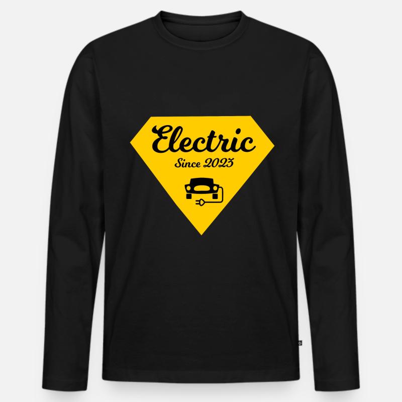 Elektrisch seit 2023 - Männer Premium Bio Langarmshirt - Schwarz