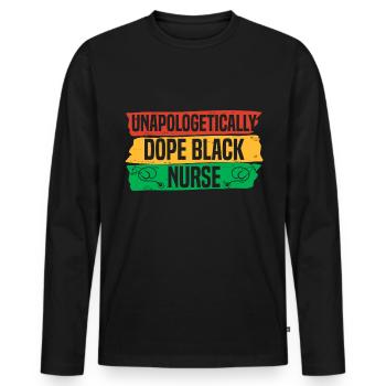 Black History Nurse Africa - Men's Premium Organic Long Sleeve Shirt - black - Front - Nico (187cm)