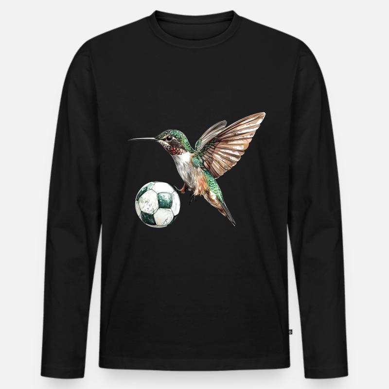 Kolibri - Männer Premium Bio Langarmshirt - Schwarz