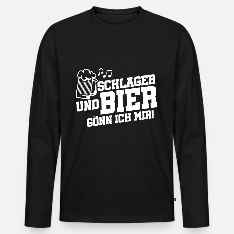 schlager bier - Männer Premium Bio Langarmshirt - Schwarz