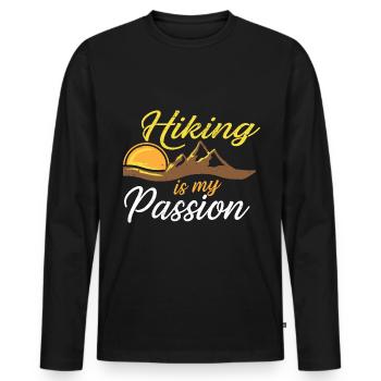 Climbing Climbers Mountains Climbing Wall Kletterdad - Men's Premium Organic Long Sleeve Shirt - black - Front - Nico (187cm)