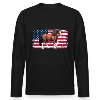cold-blooded horse horse lover riding usa - Men's Premium Organic Long Sleeve Shirt - black - Front - Nico (187cm)