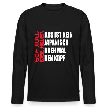 Biertrinker Geh mal Bier holen lustig Party Löten - Männer Premium Bio Langarmshirt - Schwarz - Vorne - Nico (187cm)