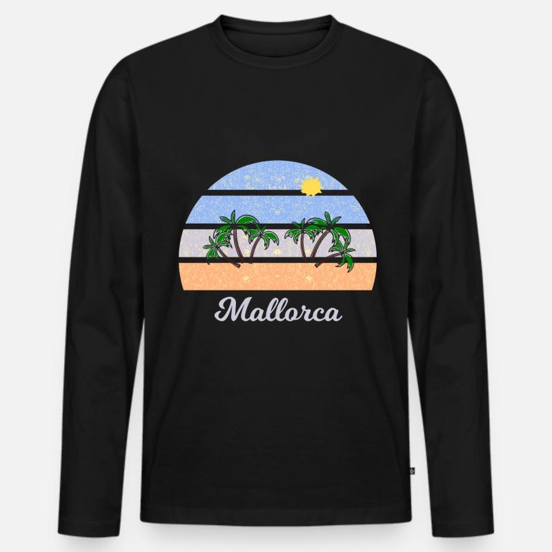 Ferien auf Mallorca - Männer Premium Bio Langarmshirt - Schwarz