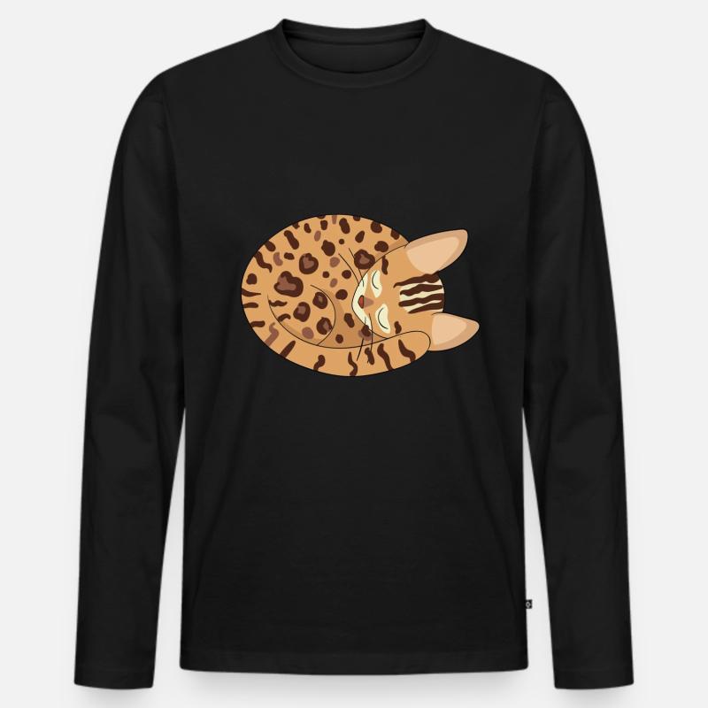Bengal Hauskatze Katzendame - Männer Premium Bio Langarmshirt - Schwarz