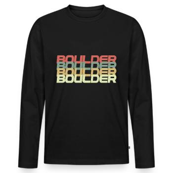 Bouldering Shirt Rock Climber Climber Boulder - Men's Premium Organic Long Sleeve Shirt - black - Front - Nico (187cm)