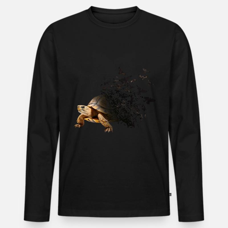 Schildkröte - Männer Premium Bio Langarmshirt - Schwarz