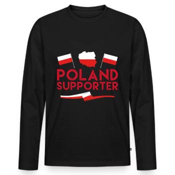 fan de poland supporter. Supporter de Pologne. - T-shirt manches longues Premium bio Homme - noir - Devant - Nico (187cm)