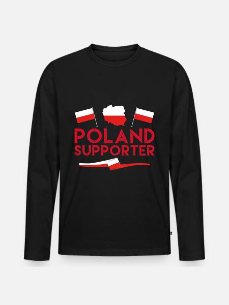 Fan des Polen-Anhängers. Unterstützer aus Polen. - Männer Premium Bio Langarmshirt - Schwarz