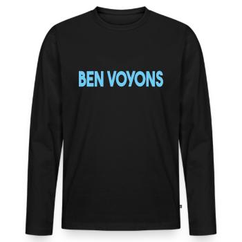 ben voyons. BEN VOYONS. - T-shirt manches longues Premium bio Homme - noir - Devant - Nico (187cm)