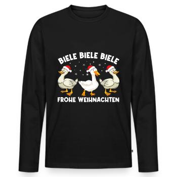 Weihnachten Biele Biele Biele Ruf Sie Mal Spruch - Männer Premium Bio Langarmshirt - Schwarz - Vorne - Nico (187cm)