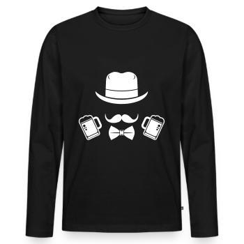 Bière Jga Fête Célibataires - T-shirt manches longues Premium bio Homme - noir - Devant - Nico (187cm)