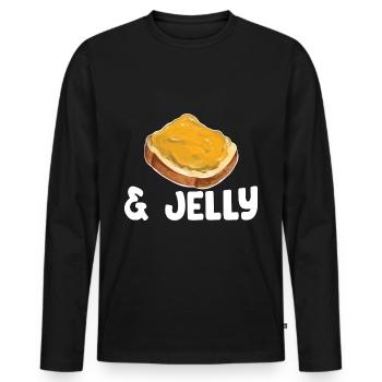 Beurre d’arachide et confiture - T-shirt manches longues Premium bio Homme - noir - Devant - Nico (187cm)