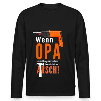 Witziges Opa Handwerker Shirt / Geschenkidee - Männer Premium Bio Langarmshirt - Schwarz - Vorne - Nico (187cm)
