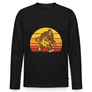 Pizza is also loved by creatures - Men's Premium Organic Long Sleeve Shirt - black - Front - Nico (187cm)