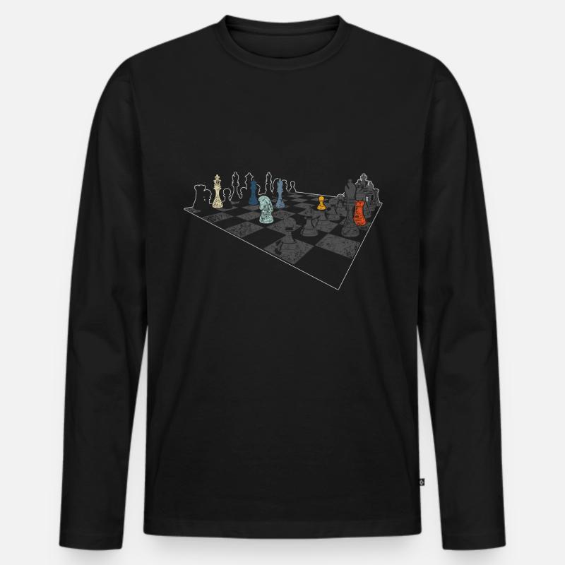 Schach - Männer Premium Bio Langarmshirt - Schwarz