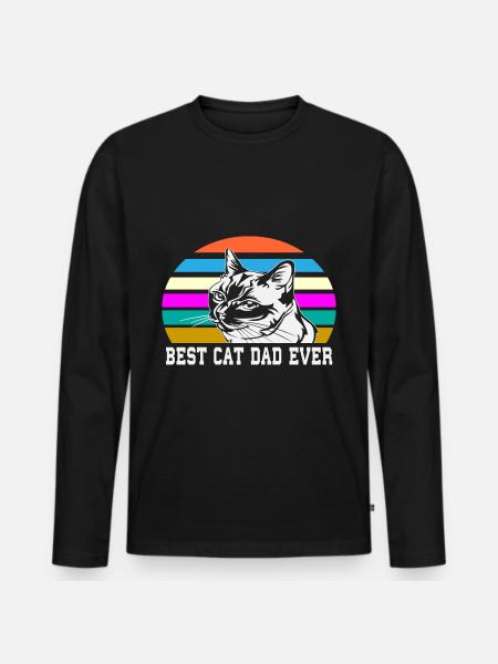 Cat's father - Men's Premium Organic Long Sleeve Shirt - black