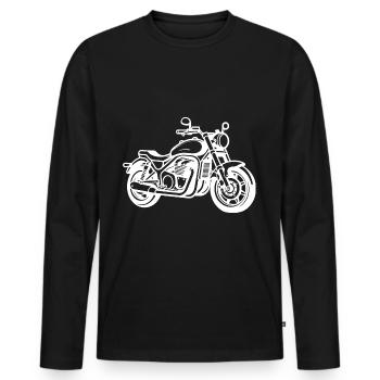 Motard Motard - T-shirt manches longues Premium bio Homme - noir - Devant - Nico (187cm)