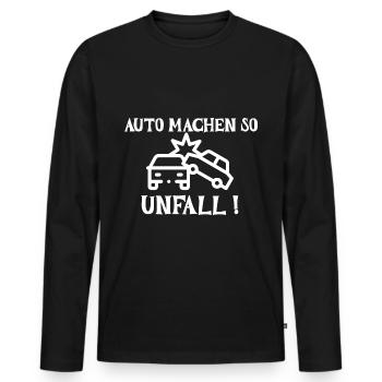 Auto machen so Unfal - Männer Premium Bio Langarmshirt - Schwarz - Vorne - Nico (187cm)