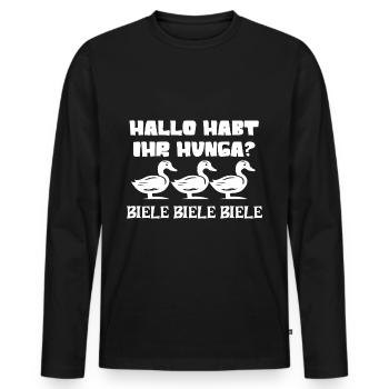 Hello do you have Hunga? Biele Biele Biele Meme - Men's Premium Organic Long Sleeve Shirt - black - Front - Nico (187cm)