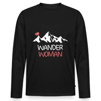 Wander Woman Berg Outdoor Hobby Geschenk - Männer Premium Bio Langarmshirt - Schwarz - Vorne - Nico (187cm)