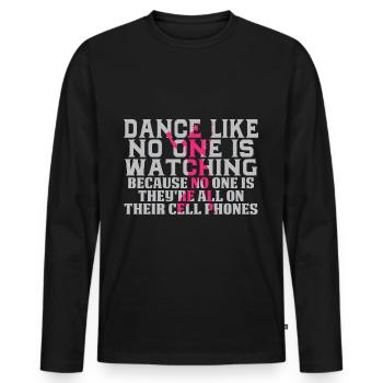 Dansez comme personne ne regarde - T-shirt manches longues Premium bio Homme - noir - Devant - Nico (187cm)