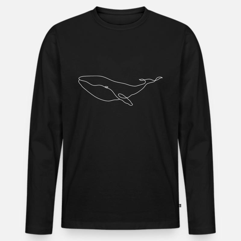 Wal - Männer Premium Bio Langarmshirt - Schwarz