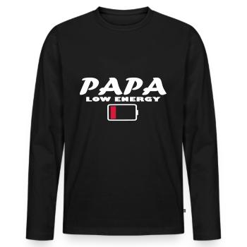 Cadeau père héros fête des pères - T-shirt manches longues Premium bio Homme - noir - Devant - Nico (187cm)