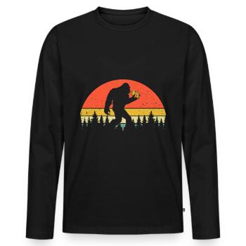 Pizza is also loved by creatures - Men's Premium Organic Long Sleeve Shirt - black - Front - Nico (187cm)