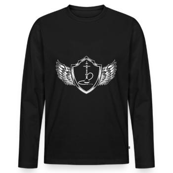 Bong Rauchen Pfeife Wappen - Männer Premium Bio Langarmshirt - Schwarz - Vorne - Nico (187cm)
