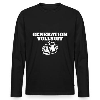 Generation Vollsuff Saufen Mallorca Bier Trinker - Männer Premium Bio Langarmshirt - Schwarz - Vorne - Nico (187cm)