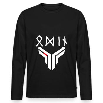 allvater odin - T-shirt manches longues Premium bio Homme - noir - Devant - Nico (187cm)