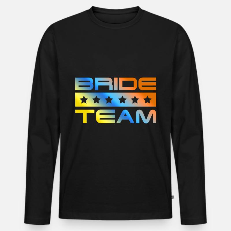 Bride Crew Bunt - Männer Premium Bio Langarmshirt - Schwarz