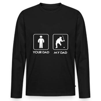 Père - père - père - mon père - T-shirt manches longues Premium bio Homme - noir - Devant - Nico (187cm)