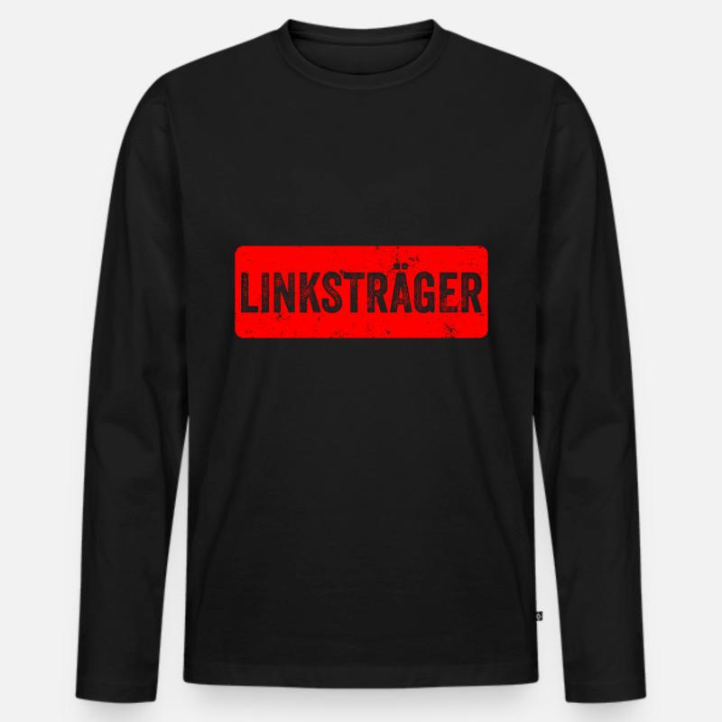 Linksträger - Männer Premium Bio Langarmshirt - Schwarz