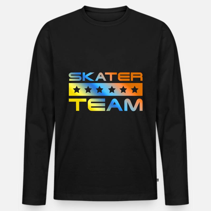 Skater Crew Bunt - Männer Premium Bio Langarmshirt - Schwarz