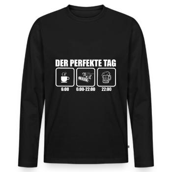 Mähdrescher Landmaschinen Acker Landwirtschaft - Männer Premium Bio Langarmshirt - Schwarz - Vorne - Nico (187cm)