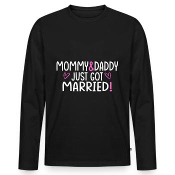 Just Got Married - Männer Premium Bio Langarmshirt - Schwarz - Vorne - Nico (187cm)