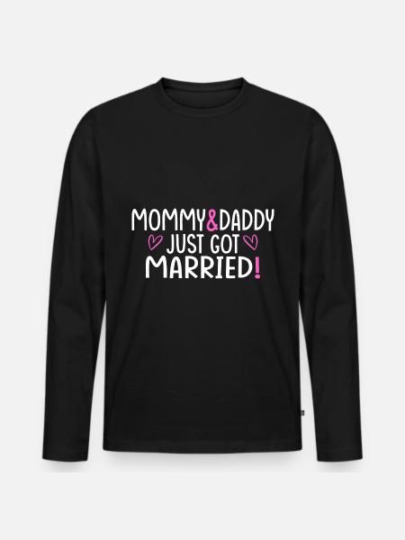 Just Got Married - Männer Premium Bio Langarmshirt - Schwarz