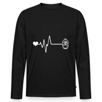 Tauchen Apnoe Herzschlag - Männer Premium Bio Langarmshirt - Schwarz - Vorne - Nico (187cm)