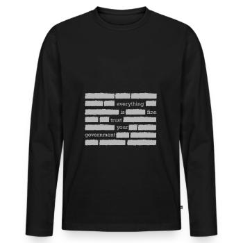 Funny conspiracy theory Government censorship USA - Men's Premium Organic Long Sleeve Shirt - black - Front - Nico (187cm)