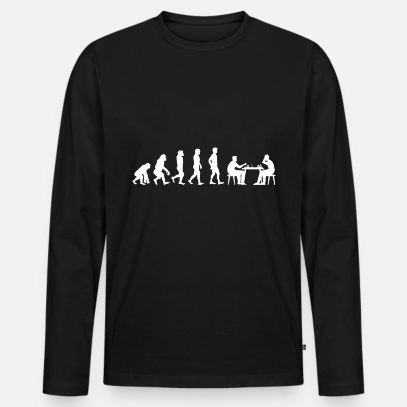 Chess player evolution chess - Men's Premium Organic Long Sleeve Shirt - black